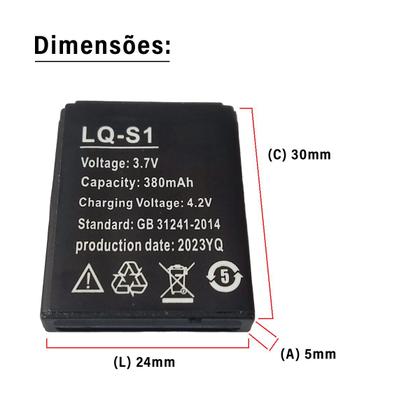 Imagem de Bateria Recarregável Reposição Para Relogio Smartwatch DZ09A1 W8 X6 3.7v 380mAh 4.2v