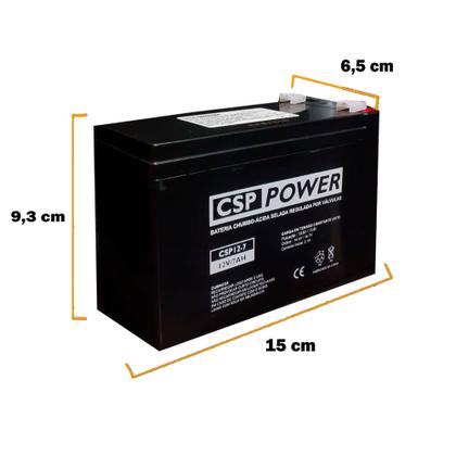 Bateria Recarregável Selada Para Nobreak 12v 7ah* - Csp Power Imagem de Bateria Recarregável Selada Para Nobreak 12v 7ah*
