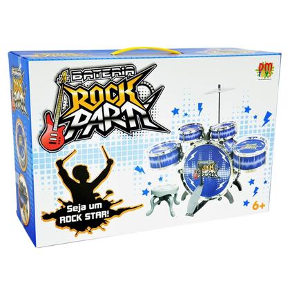 Imagem de Bateria Rock Party Instrumento Infantil C/ Banquinho E Pedal