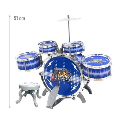 Imagem de Bateria Rock Party Instrumento Infantil C/ Banquinho E Pedal
