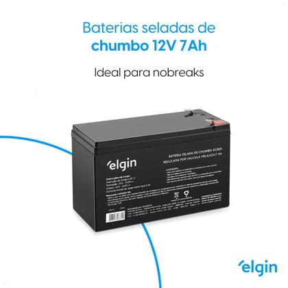 Imagem de Bateria Selada Elgin Vrla 12v 7ah P/ Central Alarme Nobreak