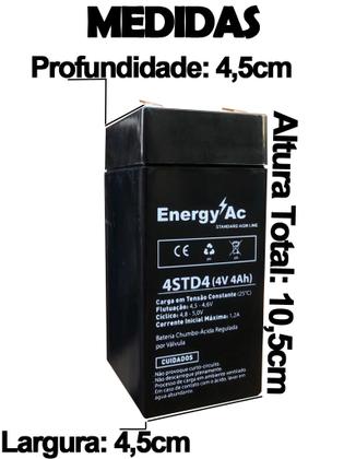 Imagem de Bateria Selada Recarregável 4v 4ah Automação Balanças Brinquedos Hobbies 