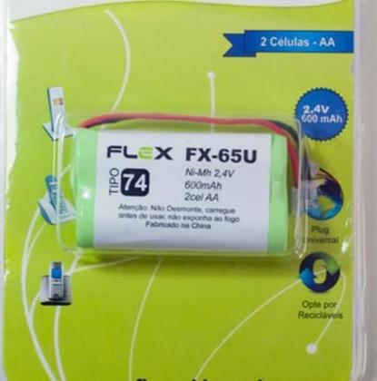 Imagem de Bateria Sem fio Para Telefone 2,4v 600mah Aa FX-65U - FLEX XCELL