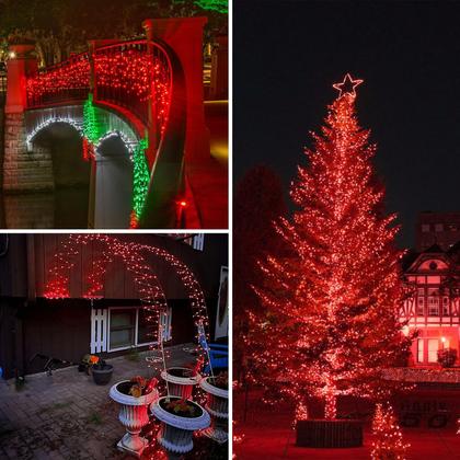 Imagem de Bateria String Lights BOSSERN, pacote com 4, 6 m, vermelha e verde, à prova d'água