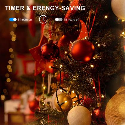 Imagem de Bateria String Lights DealBeta, pacote com 4, 50 LED, 5 m, branca quente