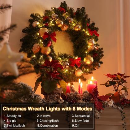 Imagem de Bateria String Lights DealBeta, pacote com 4, 50 LED, 5 m, branca quente