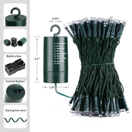 Imagem de Bateria String Lights Joomer 66 pés verde 200LED à prova d'água