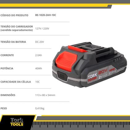 Imagem de Bateria Super Storage 2ah Li-ion Be-1020-2ah-10c Supertork