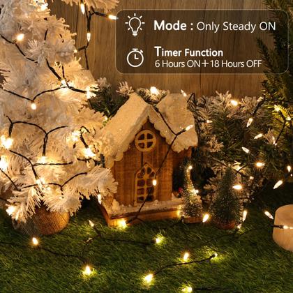 Imagem de Bateria temporizada String Lights Lomotech, pacote com 2, 4,9 m e 50 LEDs