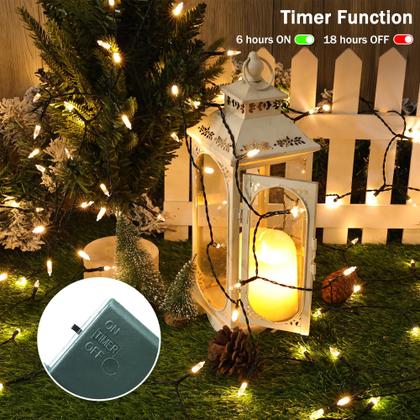 Imagem de Bateria temporizada String Lights Lomotech, pacote com 2, 4,9 m e 50 LEDs