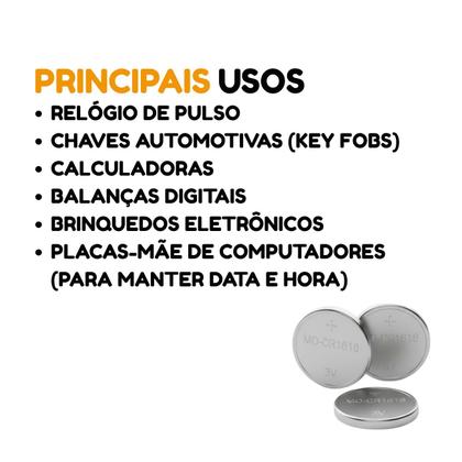 Imagem de Bateria Tipo Moeda CR1616 3V Lítio Cartela Com 10 Unidades