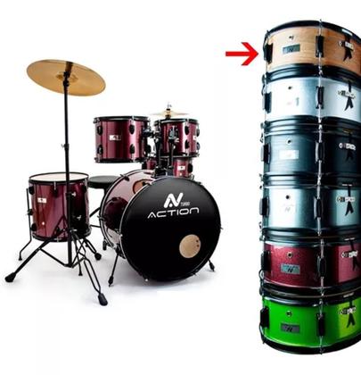 Imagem de Bateria turbo action 20'' preta madeirada action20-bkw