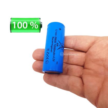 Imagem de Baterias Recarregáveis 12000mah Profissional Lítio 26650 4.2v Para Lanterna Rádio DY26650