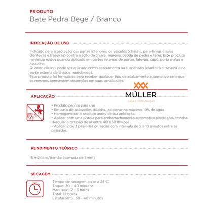 Imagem de Batida de Pedra Branco 3,6L Tinta Emborrachamento Maxi Rubber