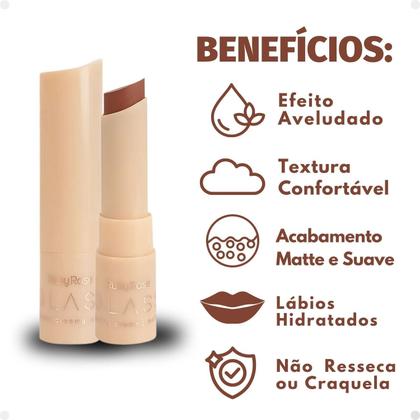 Imagem de Batom Creamy Matte Ruby Rose Glass GL03 Hb-F567-3 3g