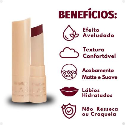 Imagem de Batom Creamy Matte Ruby Rose Glass GL08 Hb-F567-8 3g