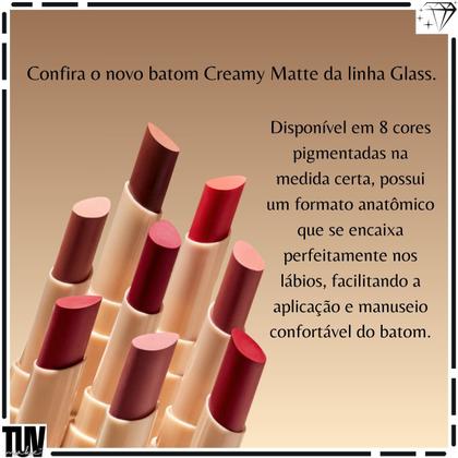 Imagem de Batom Cremy Matte Glass Ruby Rose Aveludado Resistente Água