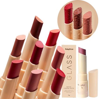 Imagem de Batom Cremy Matte Glass Ruby Rose Aveludado Resistente Água