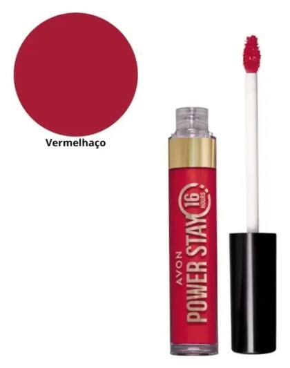 Imagem de Batom Líquido Avon Power Stay Vermelhaco Intenso: Longa Duração e Alta Pigmentação Sem Transferência