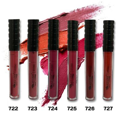 Imagem de Batom Líquido Brilho Labial Confort Longa Duração Matte 24 Horas Max Love Escolha as Cores