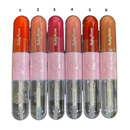 Imagem de Batom Liquido Duo mais Gloss D01 HB-F568-1 Ruby Rose