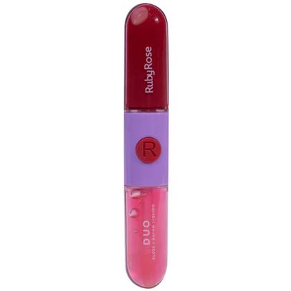 Imagem de Batom Líquido Gloss Duo 2 Em 1 Ruby Rose HBF569