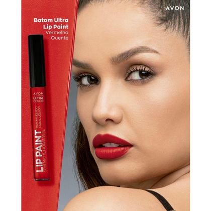 Imagem de Batom Líquido Lip Paint Avon Ultra Color Vermelho Quente