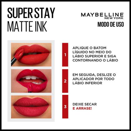 Imagem de Batom Líquido Longa Duração Maybelline SuperStay Matte Ink 5ml