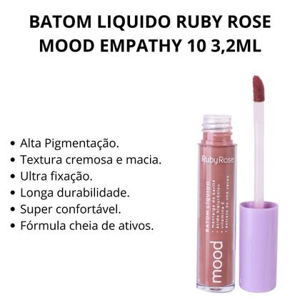 Imagem de Batom Liquido Ruby Rose Mood Empathy 10 3,2ml
