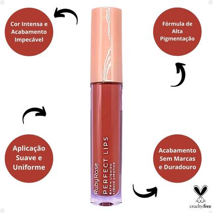 Imagem de Batom Líquido Ruby Rose Perfect Lips Positivity HB-L6200-2