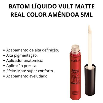 Imagem de Batom Líquido Vult Matte Real Color Amêndoa 5ml