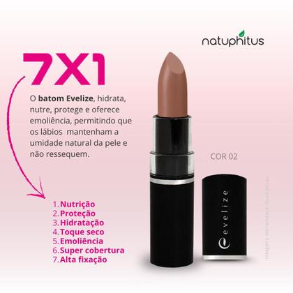 Imagem de Batom Matte Evelize - 16 opções de cores