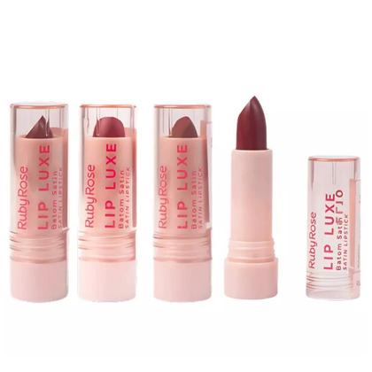 Imagem de Batom Satin Ruby Rose Lip Luxe  Cores LL50 LL60 LL70 LL80  Cremoso Acetinado