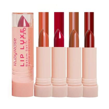 Imagem de Batom Satin Ruby Rose Lip Luxe  Cores LL50 LL60 LL70 LL80  Cremoso Acetinado