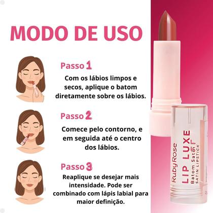 Imagem de Batom Satin Ruby Rose Lip Luxe LL70 Hb-L6000-7