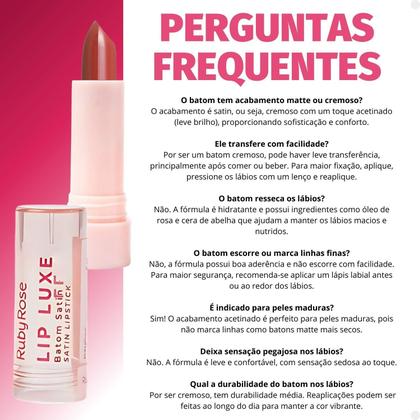 Imagem de Batom Satin Ruby Rose Lip Luxe LL70 Hb-L6000-7