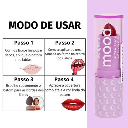 Imagem de Batom Ultra Slick Ruby Rose Mood Girly Hb-7001-6