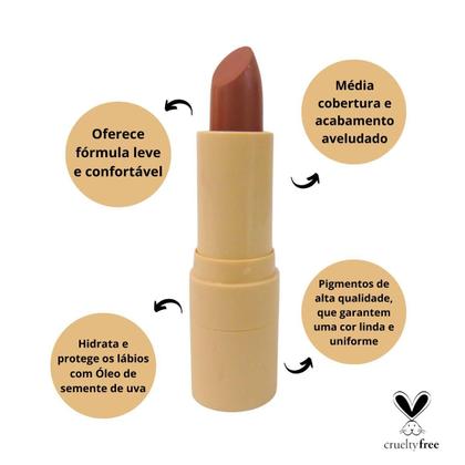 Imagem de Batom Velvety Ruby Rose Glass Bg01 3,5g