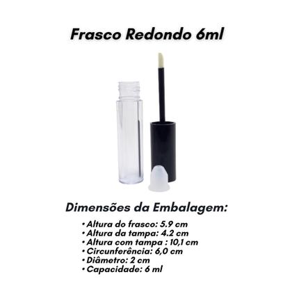 Imagem de Baton Embalagem Vazia Profissional Pincel Aplicador 6ml 10un