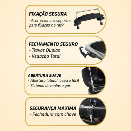 Imagem de Baú Bagageiro Teto 300 Litros Universal Malas Motobul Preto