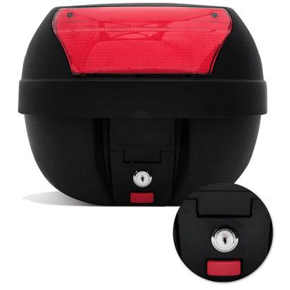 Imagem de Baú Bauleto de Moto 28 Litros com Lente Vermelha, Trava e Refletor Traseiro Pro Tork BP03