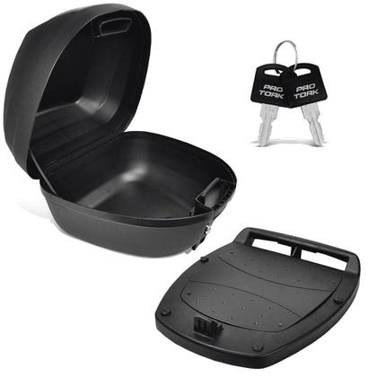 Imagem de Baú Bauleto de Moto 28 Litros com Lente Vermelha, Trava e Refletor Traseiro Pro Tork BP03