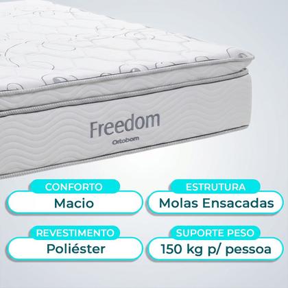Imagem de Bau Blindado Marrom+Colchão Casal Freedom Ortobom+Cabeceira