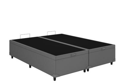 Imagem de Baú Casal bipartido material sintético Cinza 138x188