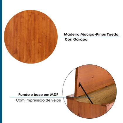 Imagem de Baú de Madeira Maciça Madma