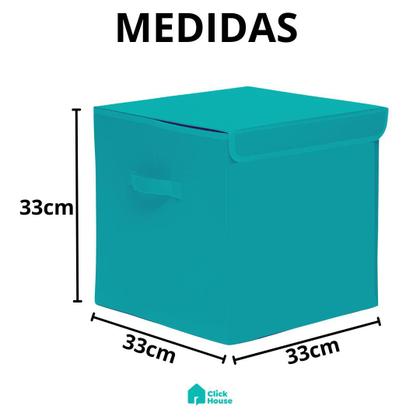 Imagem de Baú Infantil Organizador De Brinquedos Cesto Grande Dobrável Quadrado 33cm