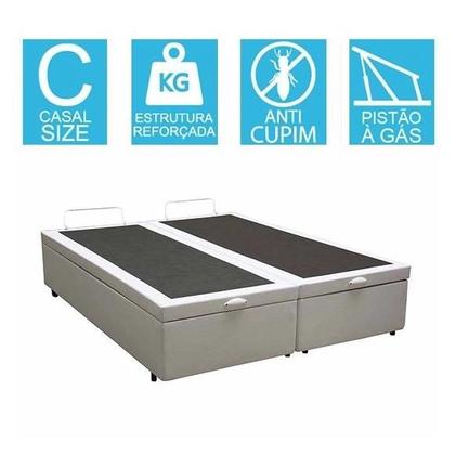 Imagem de Baú King Bipartido material sintético Branco 193x203 Blindado