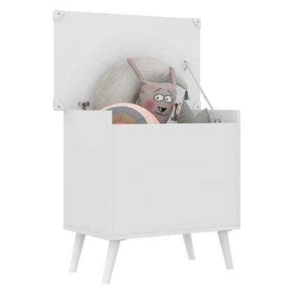 Imagem de Baú Organizador Caixa de Brinquedos Retrô Multimóveis Branco