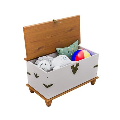 Imagem de Baú para Quarto Infantil com Tampo e Base em Madeira Maciça Joy