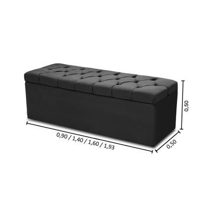 Imagem de Baú Para Quarto Pé de Cama Box King Size Madeira Estofado